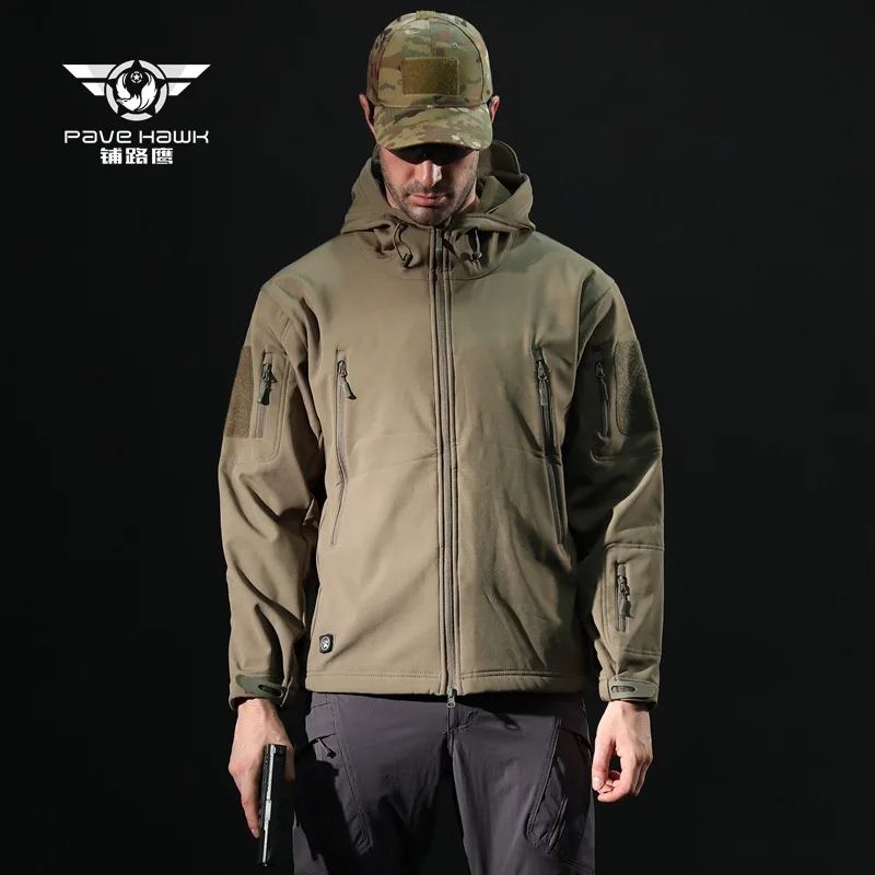 

outdoor hiking jacket tactical military fleece jacket suit Shark skin soft shell V4.0 lurker tad quality Camouflage huntingcloth