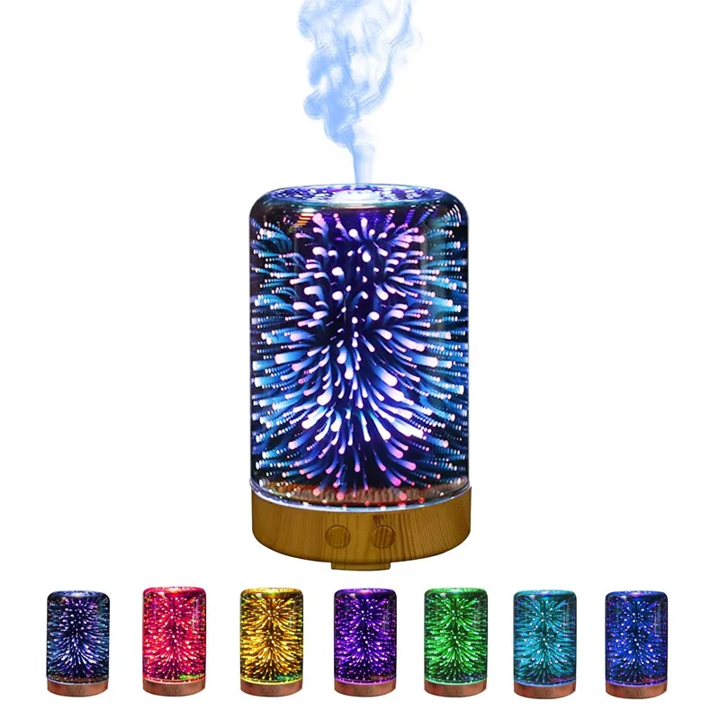 3D LED Lights Oil Diffuser Ultrasonic Cool Mist Aromatherapy Humidifier