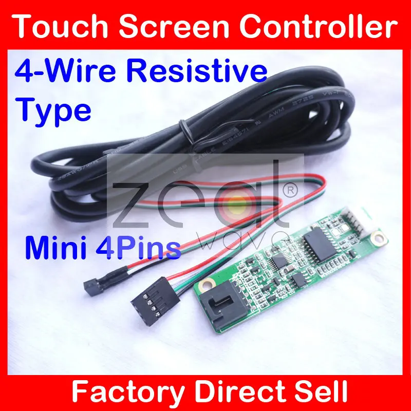 

Free Shipping 4 Wire Resistive USB Touch Screen Panel Controller Port Touch Panel Controller Microstomia