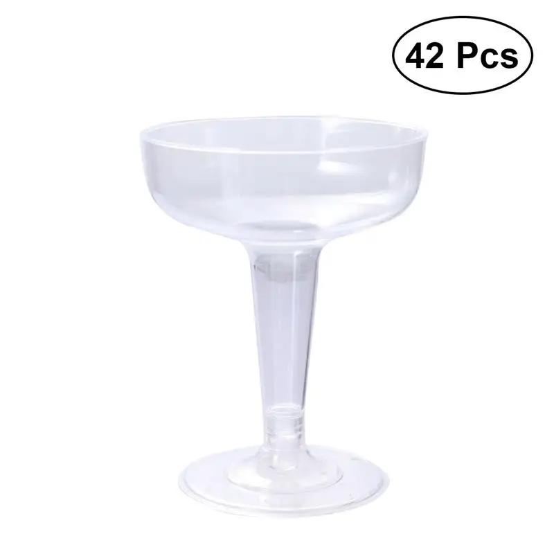 

42pcs Plastic Champagne Glasses Martini Cup Disposable Champagne Wine Cocktail Cups Perfect for Wedding Party (Transparent)