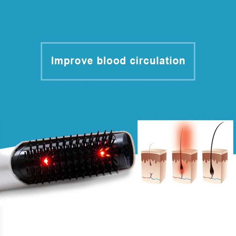 Лазерная расческа для роста волос, лечение выпадения волос, массажер, терапия, инфракрасный стимулятор, устройство, лазерная расческа, массажер для головы