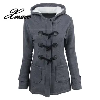 

Ailegogo New Autumn Women Cashmere Trench Jacket Casual Plaid Turn-down Collar Long Coat Thickness Warm Button Pocket Jackets