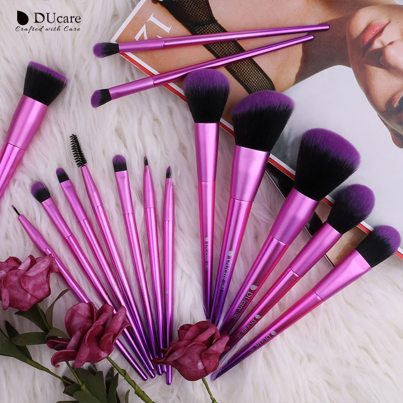 Pincéis de Maquiagem Ducare Escova Profissional Conjunto Sombra Fundação pó Compõem Escovas Ferramentas Cosméticas 15 Pçs 11 Beleza e saúde