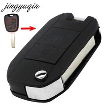Jingyuqin VA2/HCA araba çevirme katlanır anahtar kabuk için Peugeot 307 107 207 607 407 modifiye uzaktan giriş anahtarı fob durumda 2 düğmeler