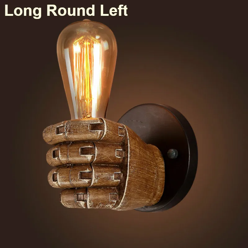 New 220V Vintage Resin Fist Wall Lamps LED Bulbs Corridor Lights Bedroom Living Room Wall Light Holder Home Art Decoration E27