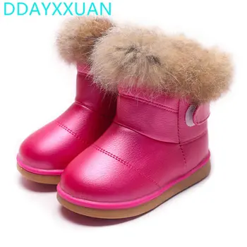 

Girls Snow Boots 2018 New Winter Warm Wool Cloth With Soft Nap Of Rabbit Children Snow Boots Kids Shoes For Girls Boots EU 21-30