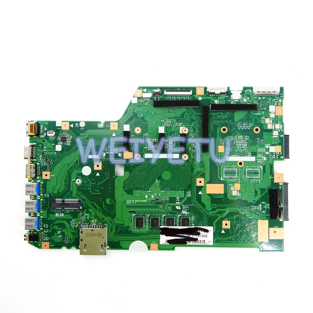 X751LA материнская плата REV2.5 для ASUS X751L K751L K751LD R752L R752LD R752LN X751LD X751LX X751LD I7-5500CPU 4 Гб материнская плата для ноутбука