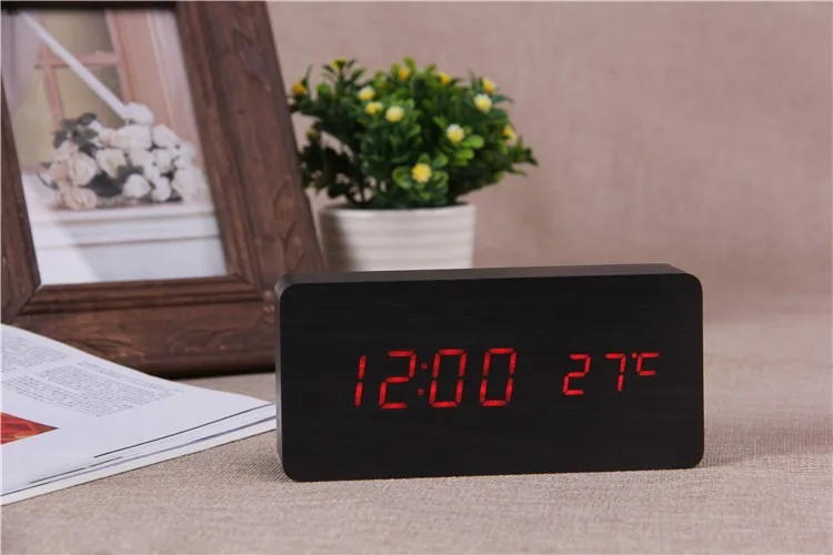 FiBiSnoic светодиодный Будильник с температурным голосовым активированным люминесцентным дисплеем цифровые настольные часы