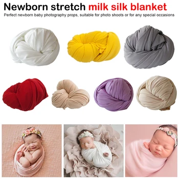 

Newborn Costume Photography Props Wrap Stretchy Milk silk Blanket Baby Photo Prop Swaddle Wraps