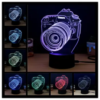 

3D Camera lamp novelty led night light New LED Bulb lights Visual illusion Mood Table lamp bedroom decoration lamp gift for kids