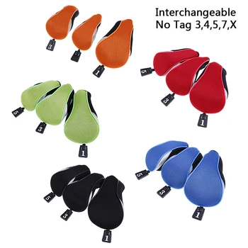 

3Pcs Golf Wood Club Headcovers Set Club Cover Long Interchangeable No.1 3 5 Driver Fairway Hybrid Golf Wood Headcovers 3Colors