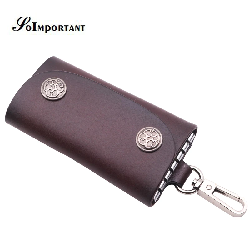 Новинка 100% натуральная кожа мужские кошельки для ключей Мужская ключница