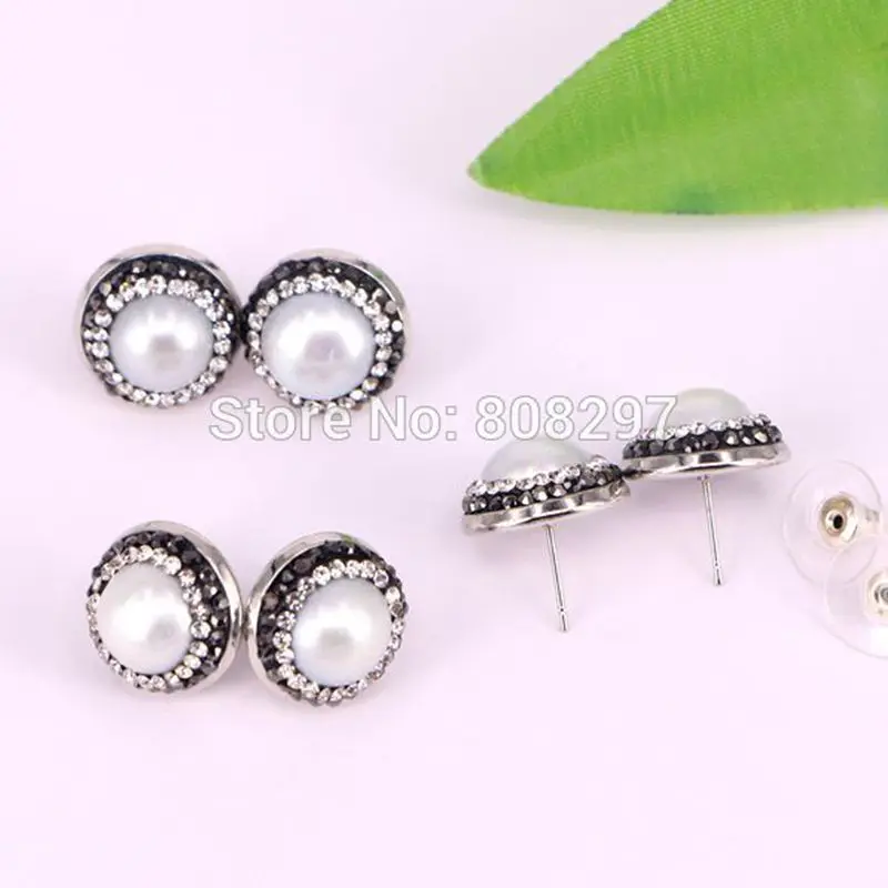 8 пар Кристалл Rhinestone проложить природа Серьги с жемчугом для Для женщин Модные украшения