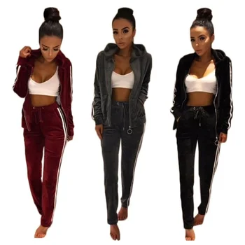 

ZOGAA Autumn Women Tracksuit Two Piece Set Long Sleeve Zipper Hooded Tops with Pants Sets Sweat Suit Women