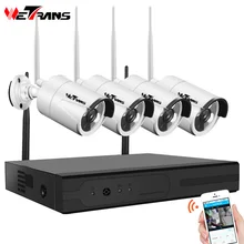 Wetrans CCTV Camera System Wireless HD 4CH 1080P NVR Wifi Camera Kit Video Surveillance Smart Home Security IP Cam Set Outdoor