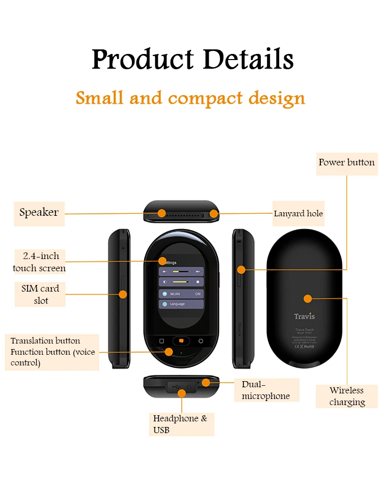 Модернизированный речевой переводчик Трэвиса касания Трэвиса 2,0 плюс переводчик голоса офлайн онлайн 155 переводчик языка путешествия за границу