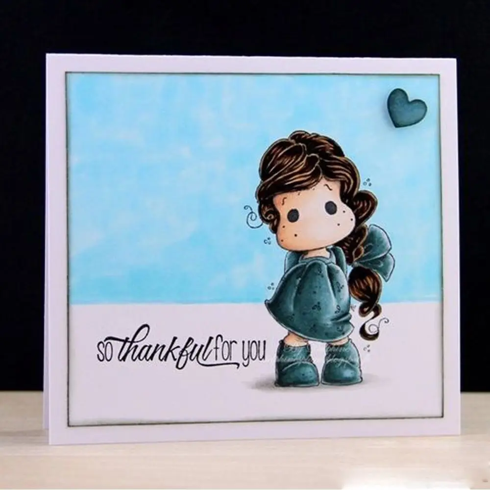 

Long Hair Girls Transparent Stamps or Metal Cutting Dies or 1Set Scrapbooking Embossing for DIY Crafts Photo Album Decor