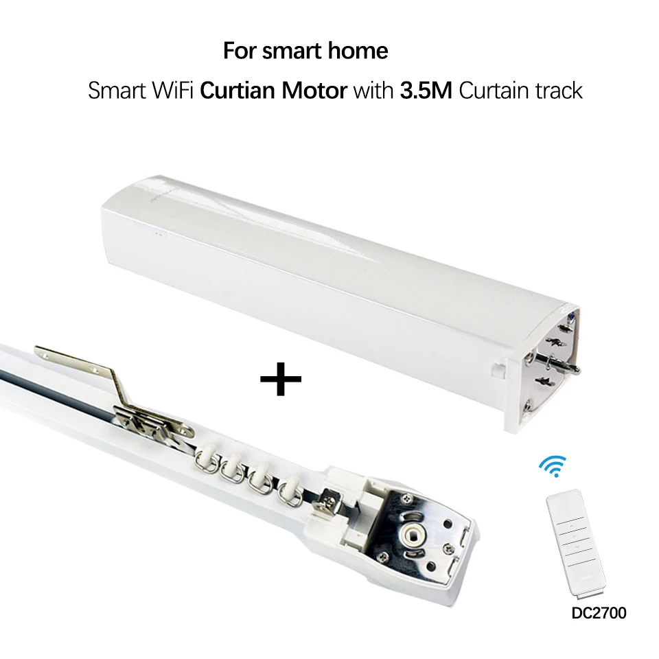 

Wifi Smart Curtain Motor+3.5M CurtainTrack System Motorized Remote Control Work with Alexa/Google Home Smart life/Tuya APP
