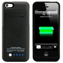 2200mAh External case charging power bank Charger pack backup battery case for iphone 5 5S 5C SE