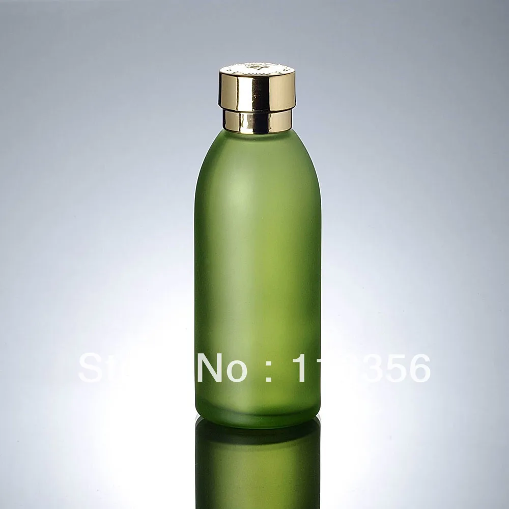 Buy 120ML green glass bottle with golden lid, lotion
