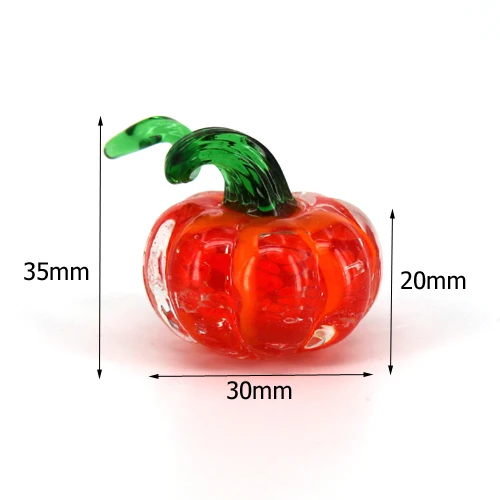 1 шт красочные стеклянные петух Пингвин Тыква животные миниатюрные украшения дома милые украшения детские подарки - Цвет: Pumpkin