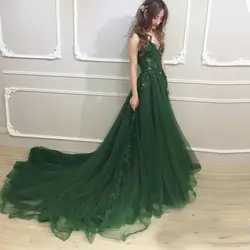 Карамельный цвет изумрудно зеленый плюс размеры Свадебные платья трапециевидной формы V образным вырезом vestido invitada boda длинные Robe De Soiree 2018