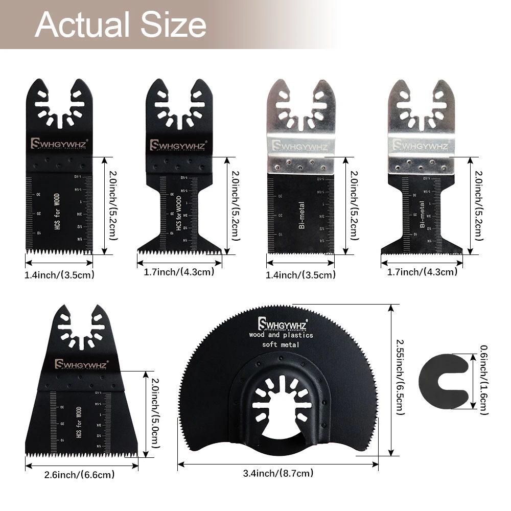 

15PCS Oscillating Saw Blades Set, Metal Wood Oscillating Multitool Quick Release Saw Blades Suitable for Cable Craftsman
