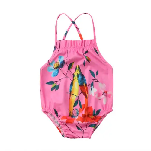 Милый комбинезон для плавания с принтом животных для маленьких девочек; Купальник; купальный костюм; летняя пляжная одежда