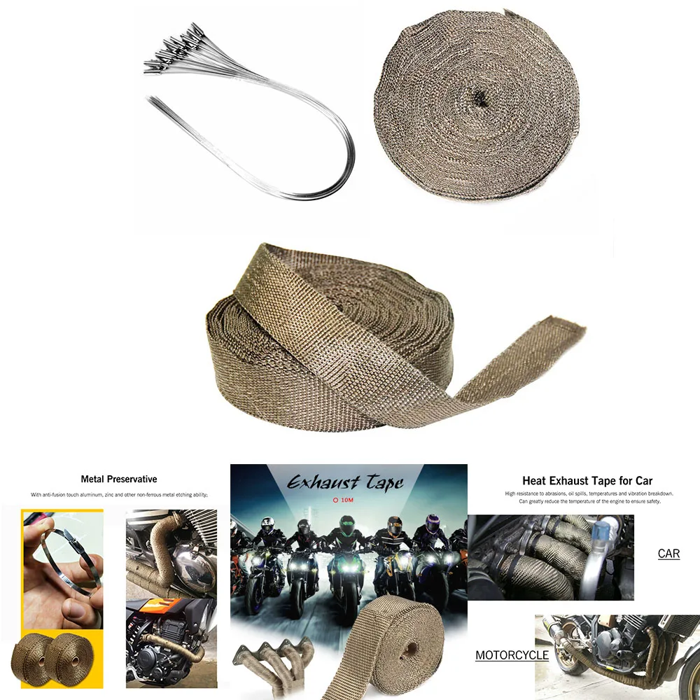 10M 20M Car Moto Heat Shield Wrap Turbo Exhaust Heat Tape Wrap Pipe