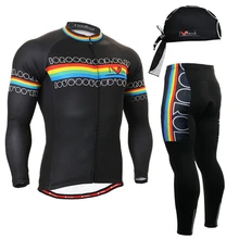 2017 Winter windproof Cycling Jerseys sets Ropa Ciclismo autumn Black Bicycle Clothing Long Sleeve Bike Sportswear suits