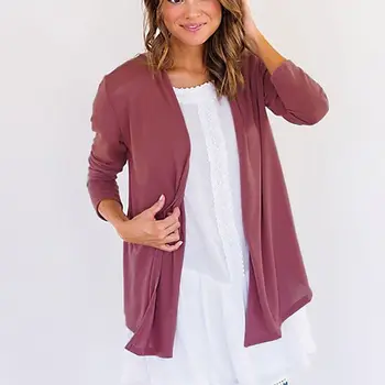 

Women Slim Thin jacket Women Knitted Loose Solid Cardigan Sweater Tops Long Sleeve Outwear Thin Coat