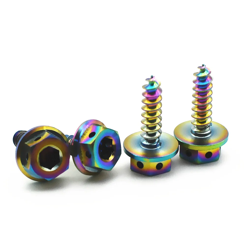 

Titanium M5x15mm Self-Tapping Button Torx Flange Head Screw Bolt for Motorcycle Bike Car 2pcs