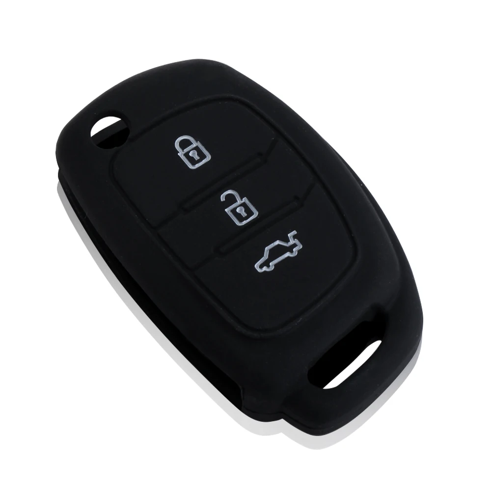 

VCiiC Flip Folding Silicone Car Key Cover Case Fit for Hyundai i10 i20 i30 IX25 IX35 IX45 Elantra Accent Avante Porter Grand