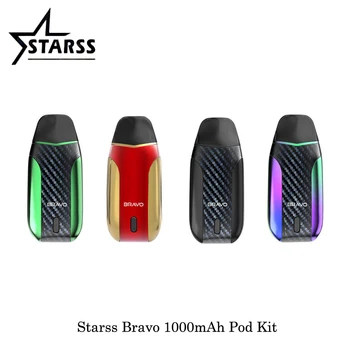 

Electronic Cigarettes Starss Bravo 1000mAh Pod System 2mL Capacity Cartridge With Ceramic/Mesh Coil Vaporizer VS Justfog Minifit