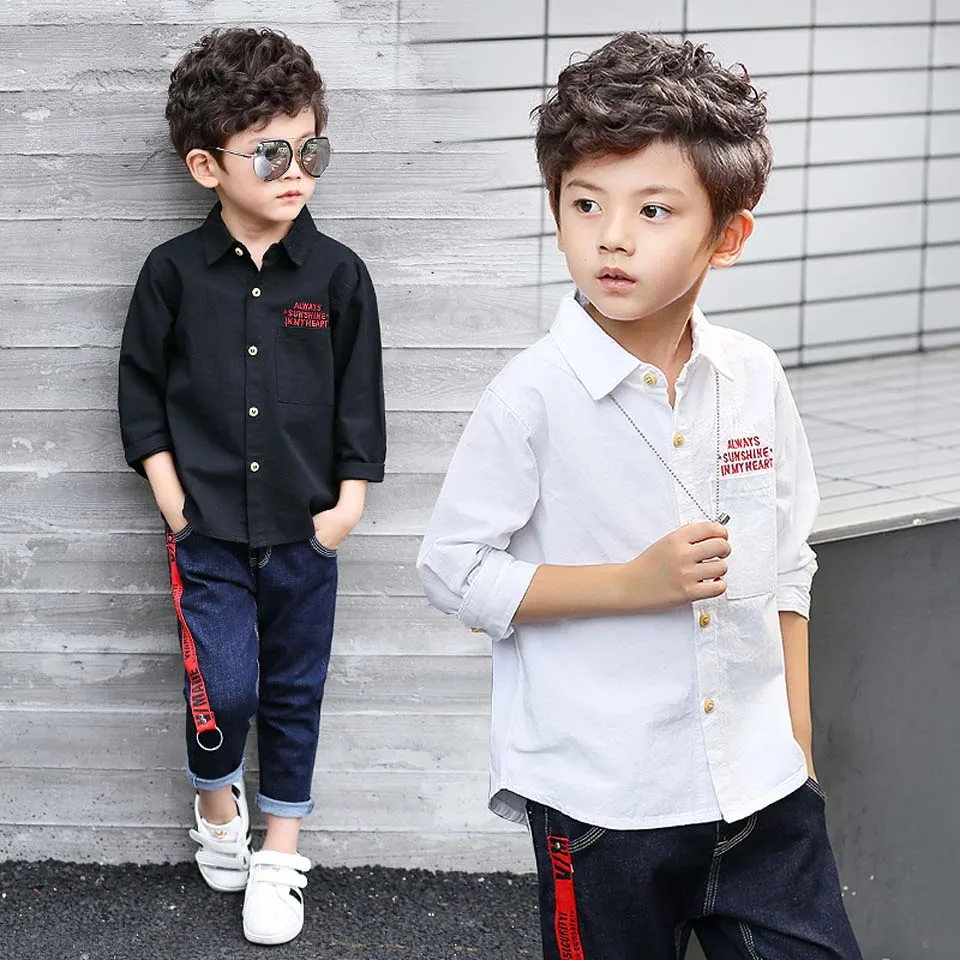 

Fashion 2018 Baby Boys Blouse Shirt Spring Autumn Leisure Long Sleeve Cotton Children Shirts High Quality Children Clothing