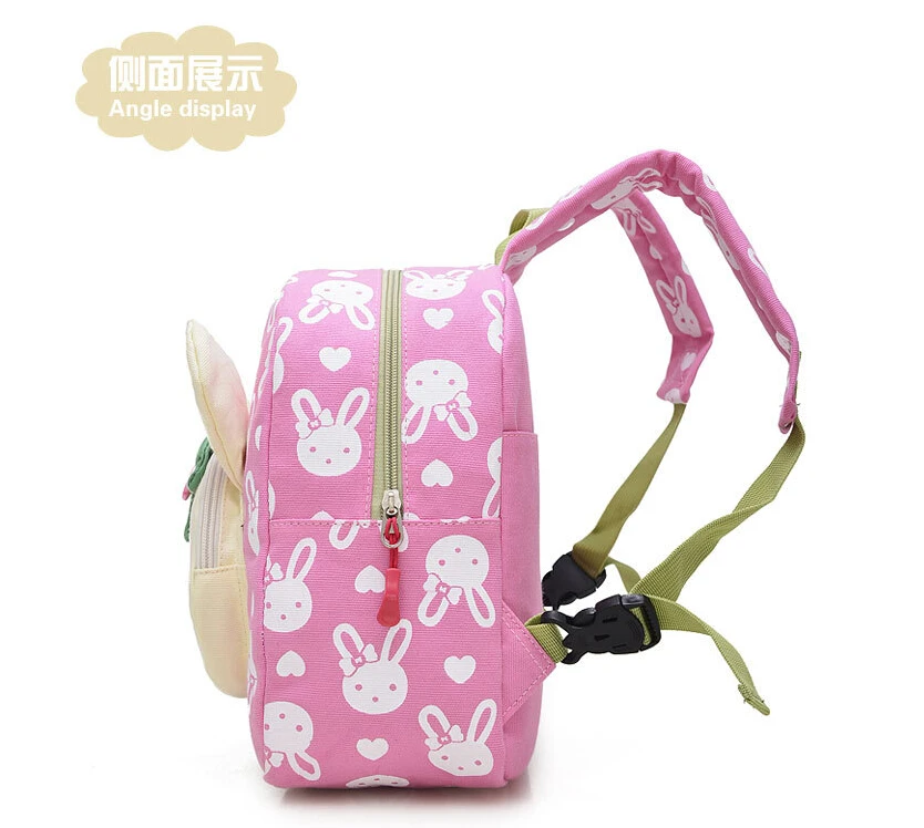  Lovely Cute Kids School Bags Rabbit Bear Dolls Applique Canvas Backpack Mini Baby Toddler Book Bag  - 32947326767