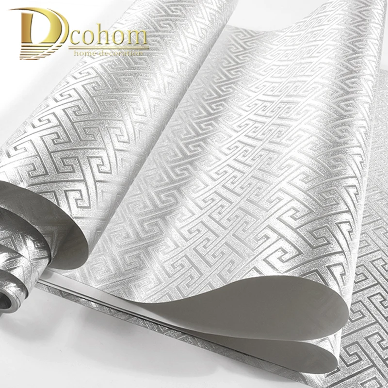 

PVC deep embossed Sliver Gold Foil papel de parede 3D Wall Paper roll Glitter wallpaper for walls Home Decoration Waterproof