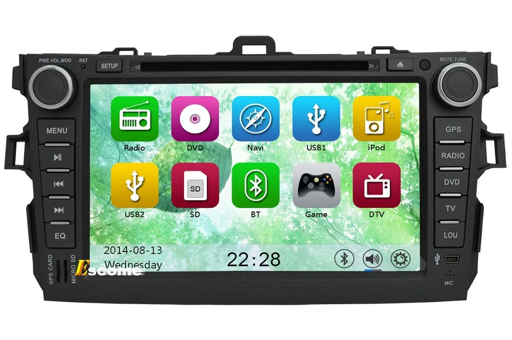 Discount MTK3360 Car DVD Player For Toyota Corolla 2006 2007 2008 2009 2010 2011 with 800MHz CPU Dual Core Bluetooth Radio GPS Navigation 21