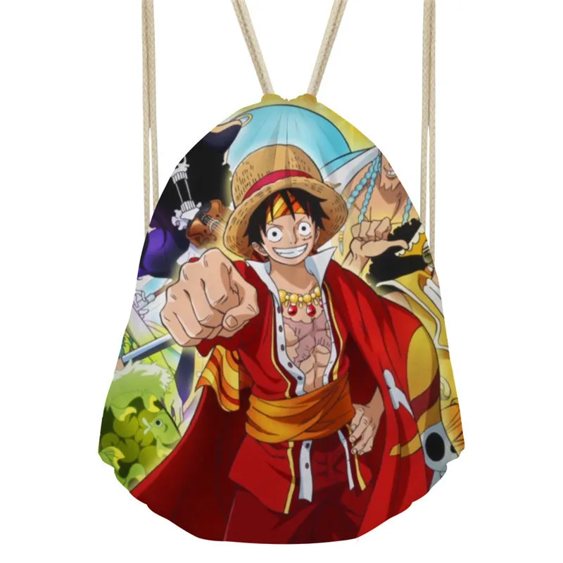 

THIKIN Japanese Anime One Piece Printing Drawstring Bag Children Backpacks Cartoon Small Kids Backpack Sack Bag Daypack