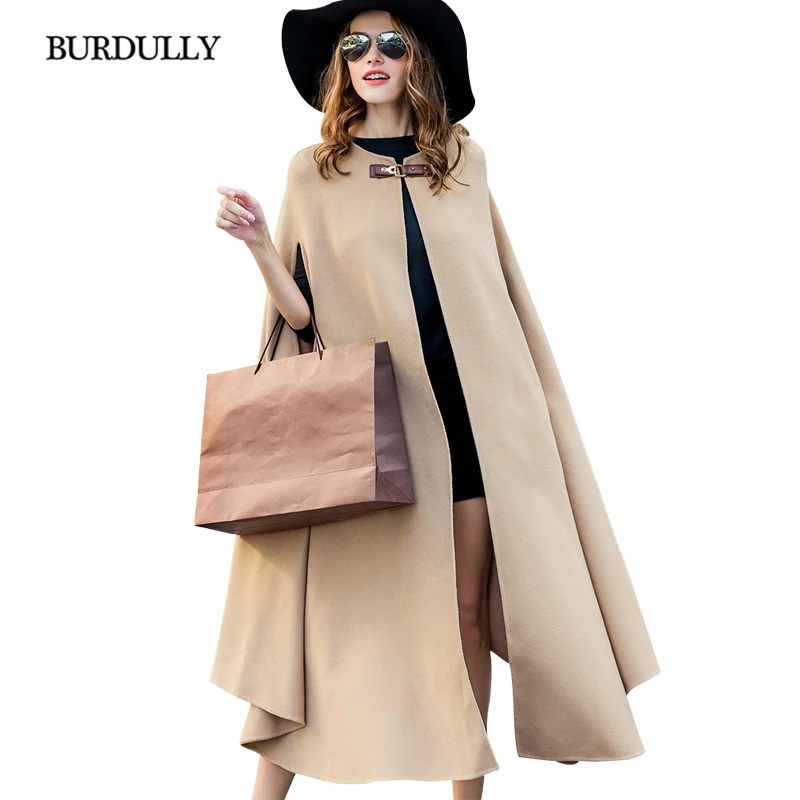 BURDULLY 2017 Luxury Designer Loose Woolen Overcoat
