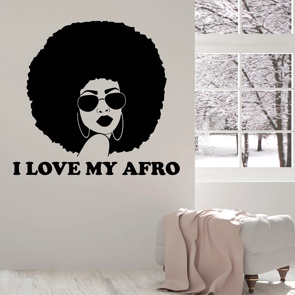 Belle Dame Noire Afro Citation Femme Vinyle Autocollant Mural Decor A La Maison Art Mural Amovible Stickers Muraux Aliexpress