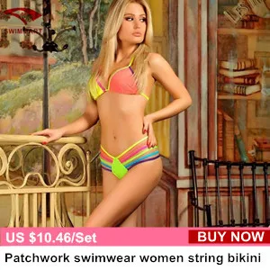 Triangle swimwear bikinis set string multicolor string