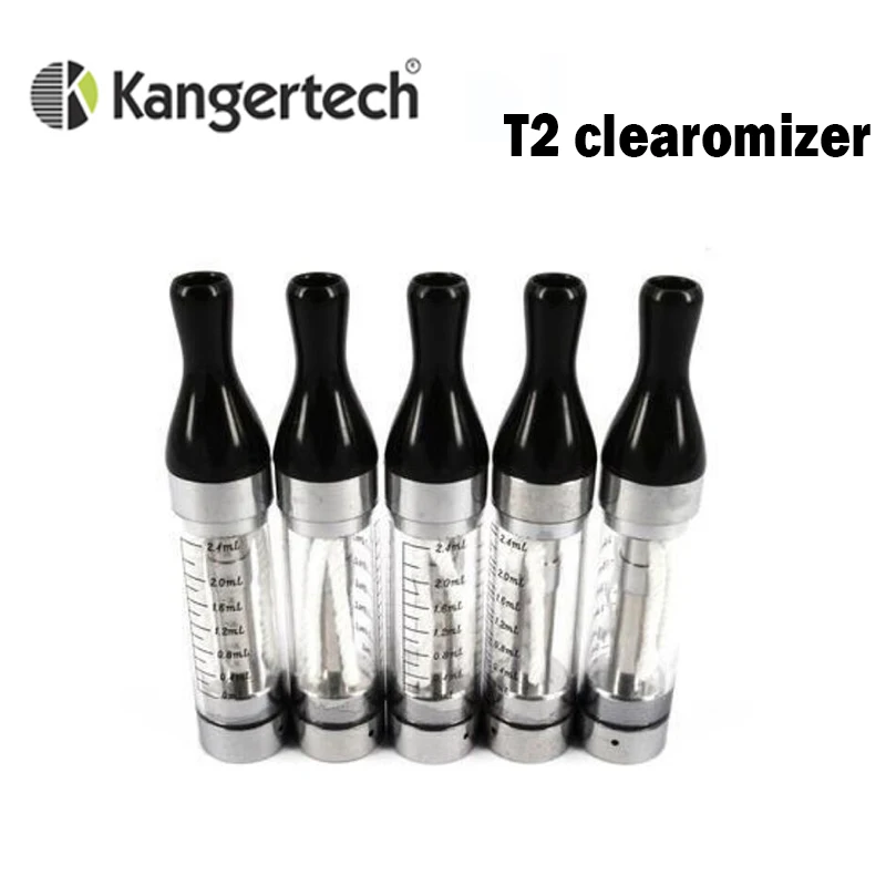 5 шт./лот kanger T2 атомайзер 2,4 мл kanger t2 клиромайзер бак с 510 ego резьбой