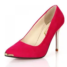 Red Bottom High Heel Women Sexy Pump Alto Tacon Pointed Toe OL Ladies Shoes Mental Wedding Dress Zapatos Mujer Black Blue