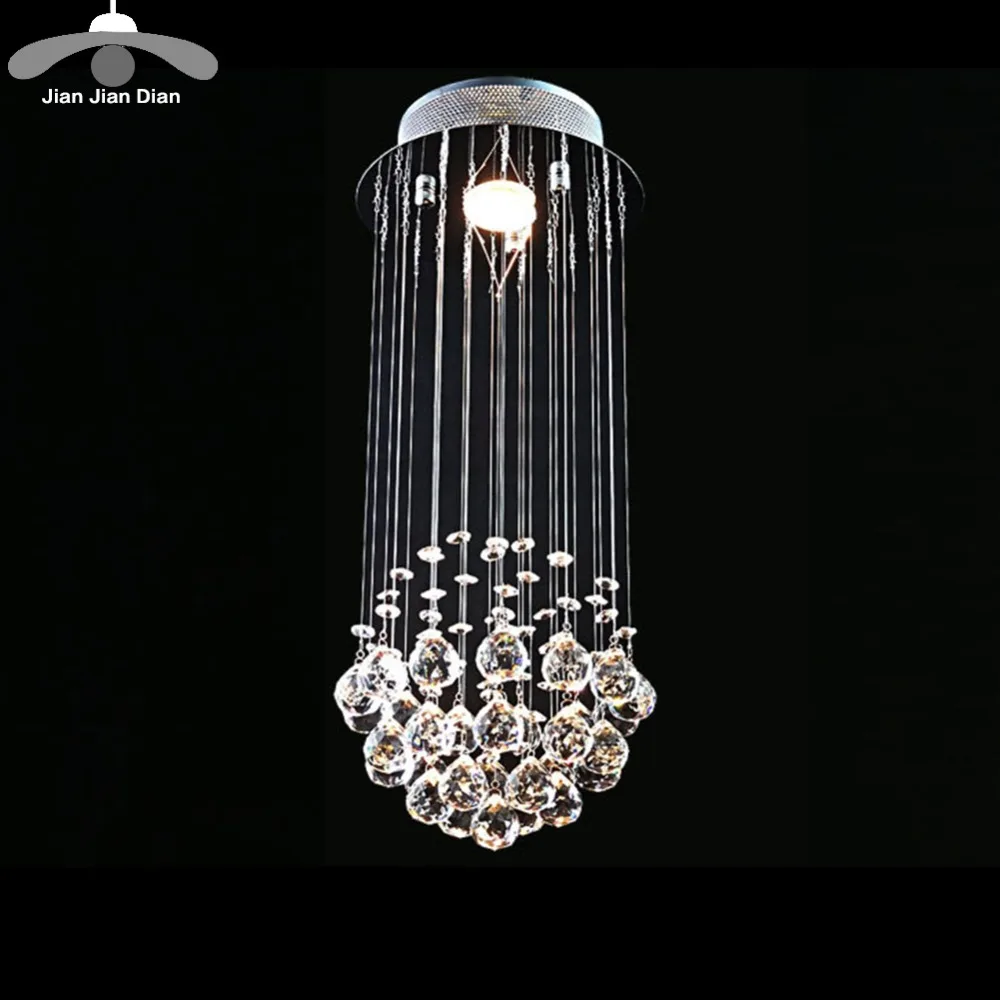 

JJD Modern K9 Crystal Chandelier Led LightingAC110V-256V Modern Luxury Lighting Transparent color Surface Mounted fixtures