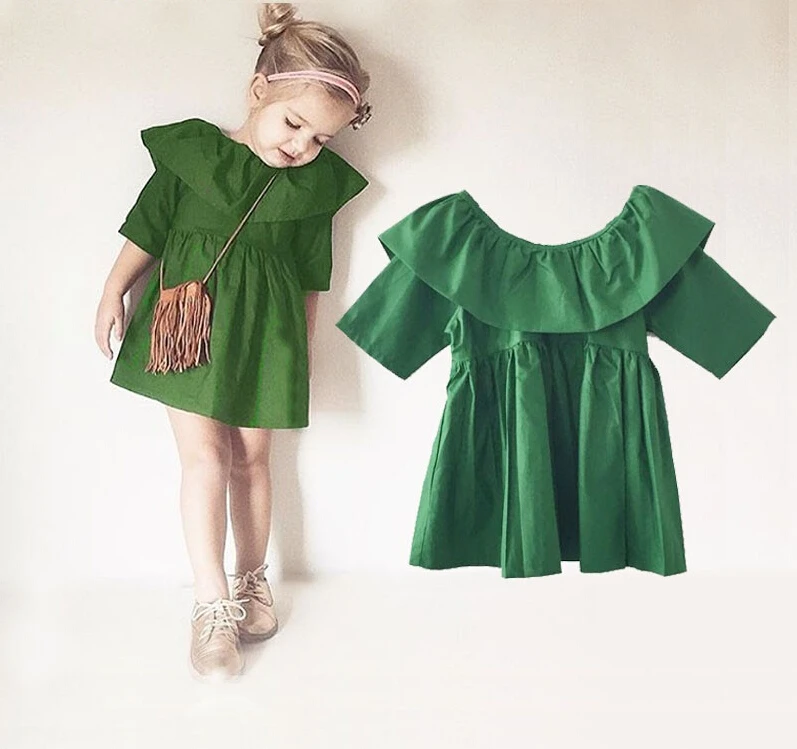 Красивое платье для девочек весна-лето 2016 модная одежда для детей Vestido платье с пышной юбкой-пачкой для девочек цвет зеленый праздничное