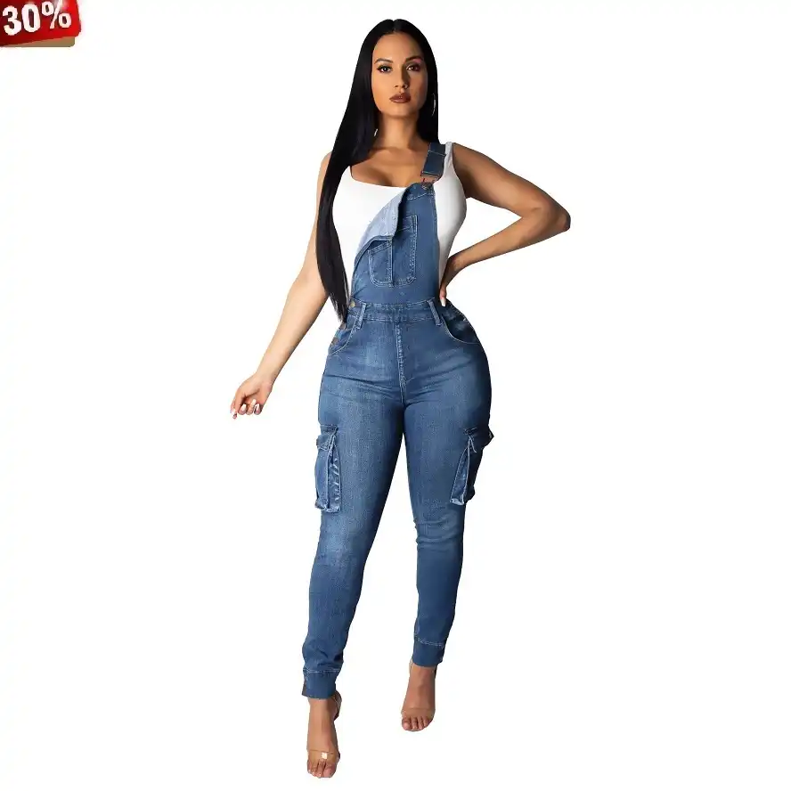 denim romper suit