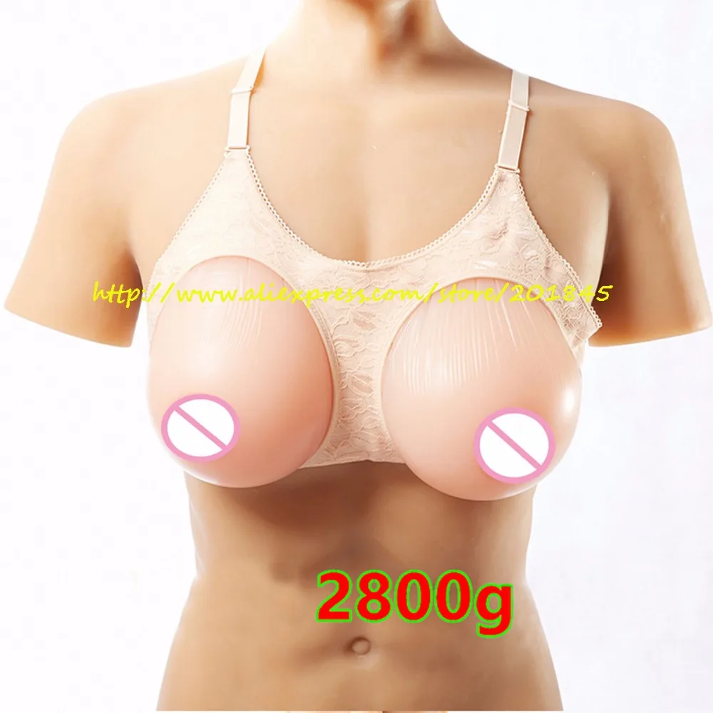 

New Sale 2800g/Pair Artificial Natural Silicone Soft Breast Form Fake Chest Enhancer For Crossdressers