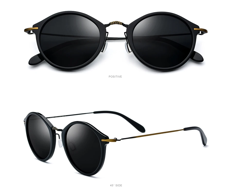FONEX эластичные B титановые ацетатные поляризованные солнцезащитные очки Женские винтажные Круглые Солнцезащитные очки Мужские зеркальные солнцезащитные очки для женщин T852