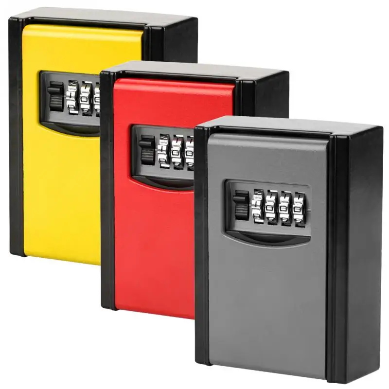 4 Digit Combination Password Lock Key Storage Box Wall Mounted Safety